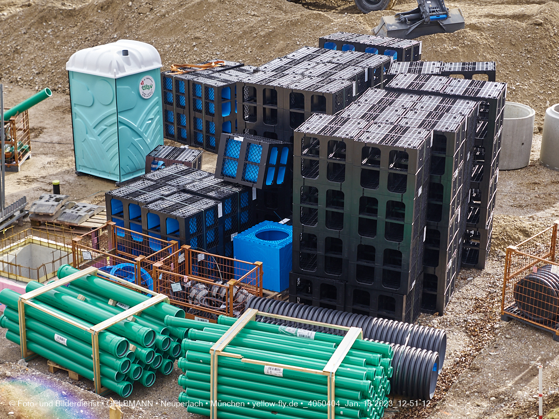 18.01.2023 - Baustelle an der Quiddestraße Haus für Kinder in Neuperlach